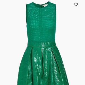 Alice + Olivia Chara Croc-Embossed Minidress Emerald size 4